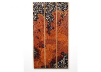 Redwood triptych wall panel